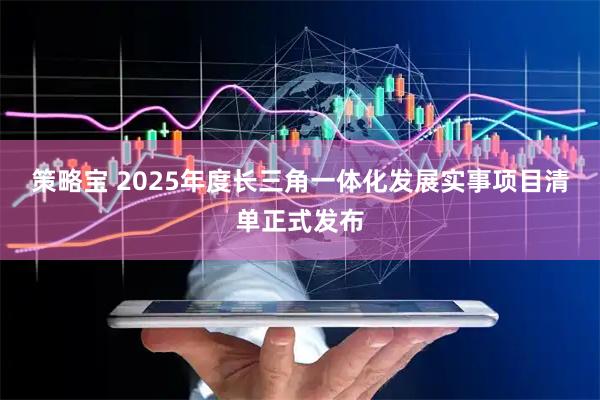 策略宝 2025年度长三角一体化发展实事项目清单正式发布